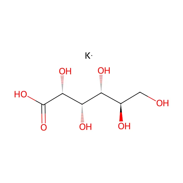 البنية الجزيئية لـغلوكونات البوتاسيوم — CAS 299-27-4