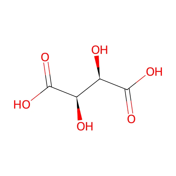 البنية الجزيئية لـحمض الطرطريك — CAS 87-69-4