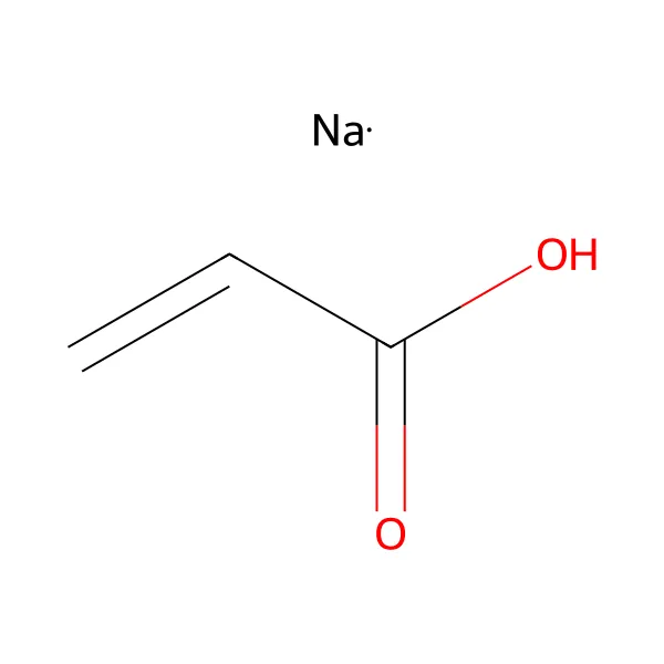 البنية الجزيئية لـبولي أكريلات الصوديوم — CAS 9003-04-7