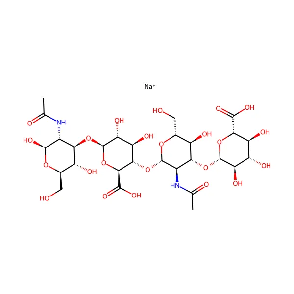 البنية الجزيئية لـهيالورونات الصوديوم — CAS 9067-32-7