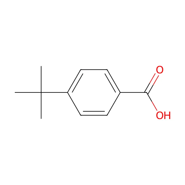 البنية الجزيئية لـحمض 4-تيرت-بوتيل بنزويك — CAS 98-73-7